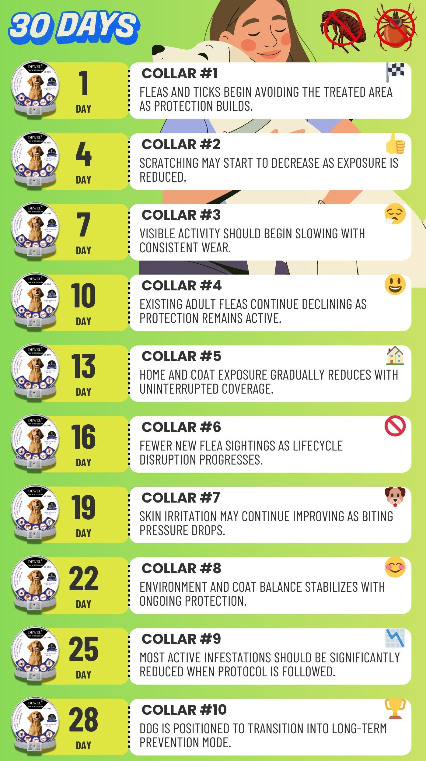 DEWEL 10-Collar Full Elimination Protocol (1 Fresh Every 3 Days)